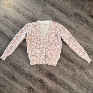 Bartolini Pink Floral Fuzzy Cardigan